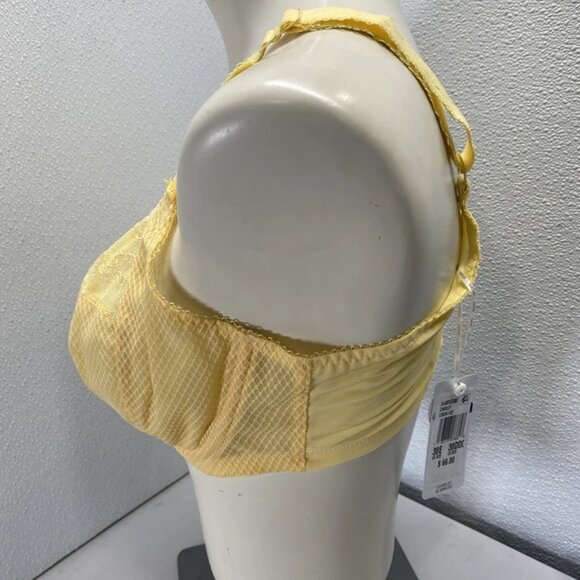 NEW ELOMI Women’s Charley Underwire Plunge Bra 38DDD Lemon Fizz Yellow Unlined - Picture 6 of 9